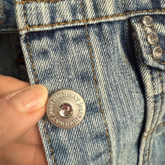 Highway Jeans Blue Denim Jacket with Rhinestones. - Picture 5 of 10